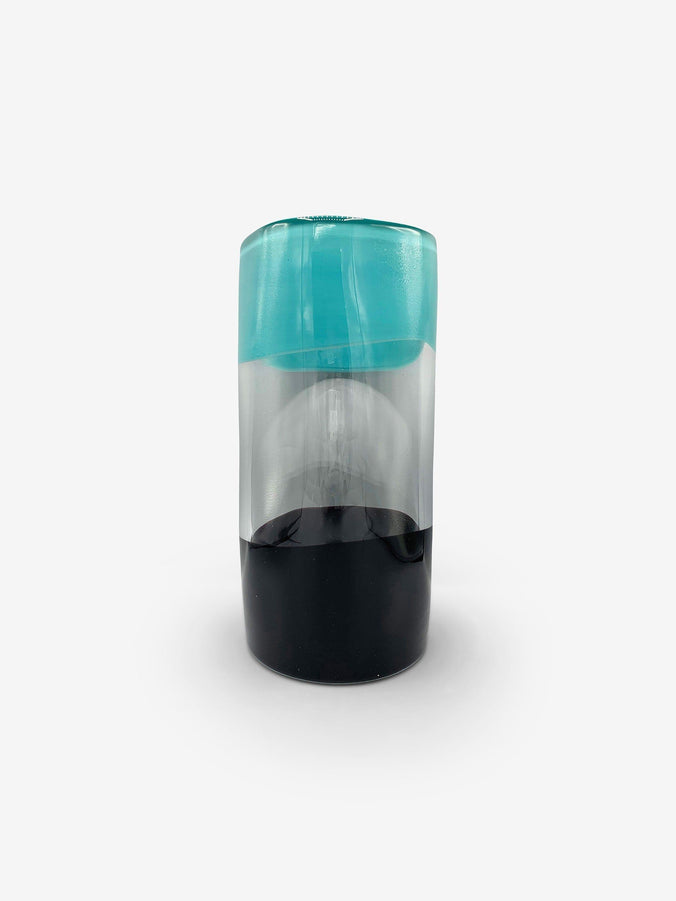 Ichnos A Black Turquoise Glass Vase by Arcade Glass