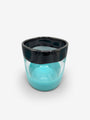 Arcade Murano Ichnos B Black Turquoise Glass Vase by Arcade Glass Tabletop New Glassware 11" H x 8" Diameter / Black Turquoise / Glass