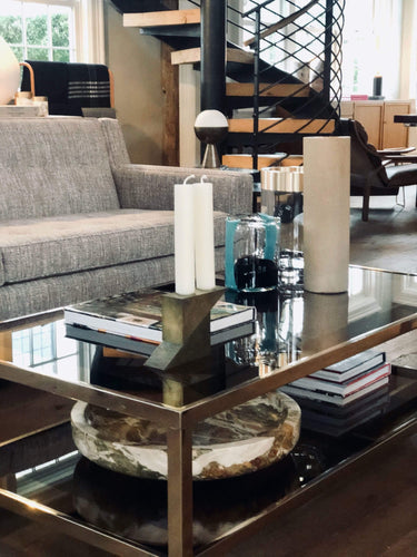 Arcade Murano Ichnos Black Turquoise Glass Vases - Mini 3 Piece Set by Arcade Glass Tabletop New Glassware 7.75” H x 5.5” Diameter / Black Turquoise / Glass