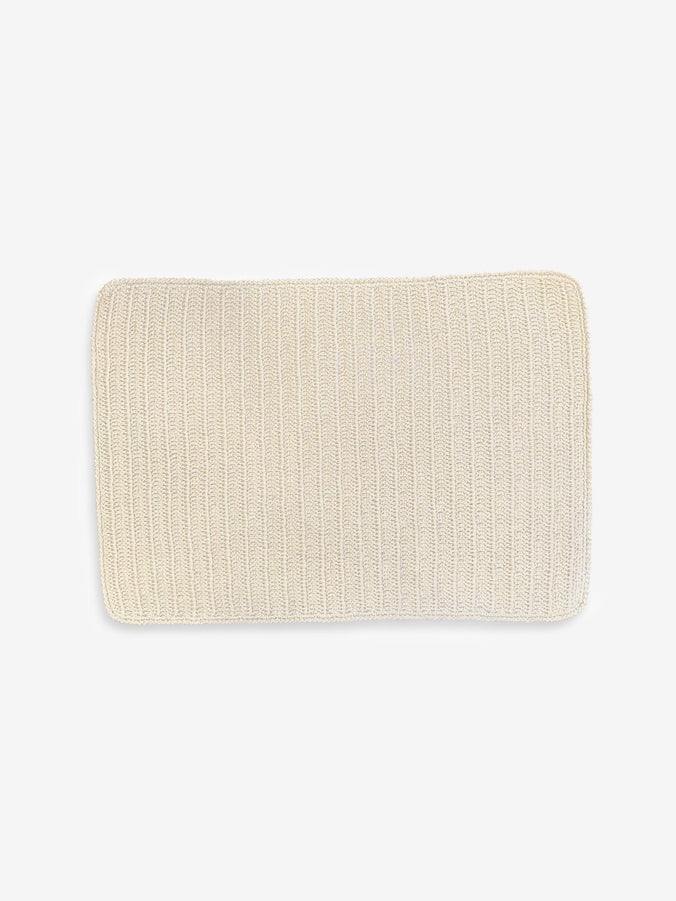 Italian Linen Hand Knit Placemat in Ivory by Fiorira un Giradino
