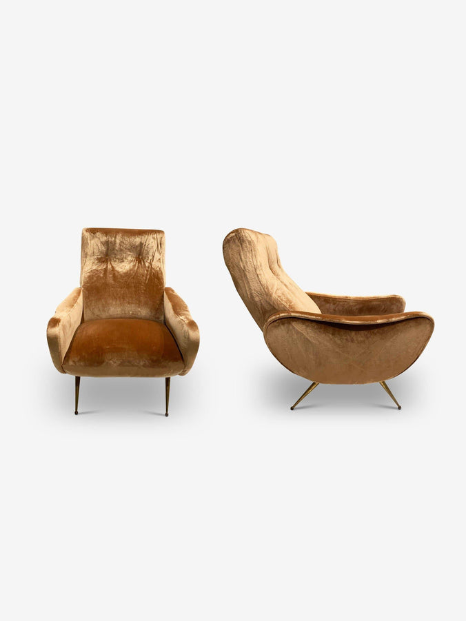 Italian Mid Century Armchairs in the Style of Marco Zanuso