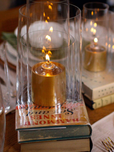 Deborah Ehrlich Large Hurricane Lantern with Satin 24k Gold Candle Holder by Deborah Ehrlich Tabletop New Decorative Default