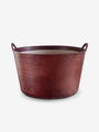 Sol y Luna Large Leather Basket by Sol y Luna Home Accessories New Leather Goods 21" D x 12" H / Marron / Leather