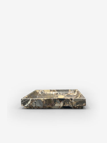 Michael Verheyden Large Square Marble Tray by Michael Verheyden Home Accessories New Vessels Breccia Alba / 9.75” L x 9.75” W x 1.5” H / Marble