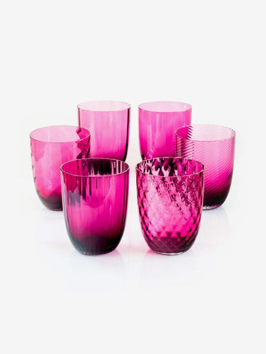 Nason Moretti Lavorazioni Rubino Set of 6 Murano Water Glasse by Nason Moretti Tabletop New Glassware Default