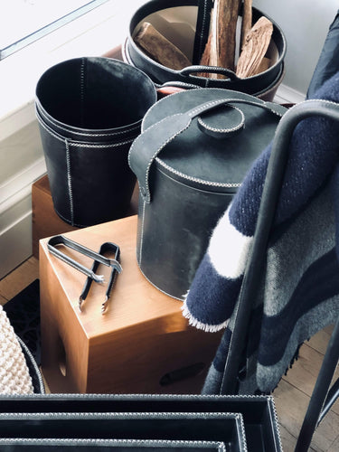 Sol y Luna Leather Waste Paper Basket by Sol y Luna Home Accessories New Leather Goods