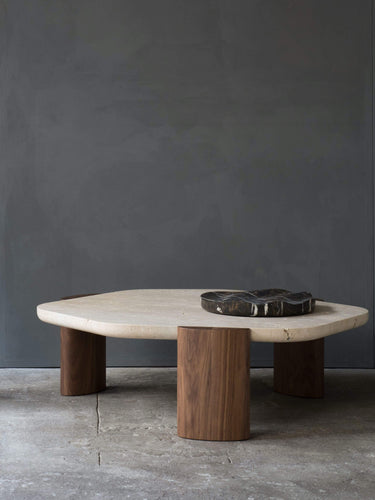 Collection Particuliere LOB Low Table by Christophe Delcourt for Collection Particuliere Furniture New Tables 43.3” L x 39.3” W x 13.7” H / Walnut / Wood
