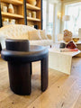 Collection Particuliere Luca Erba Kafa Stool in Grey Patinated Oak by Collection Particuliere Furniture New Seating Luca Erba / Patinated Oak / Wood