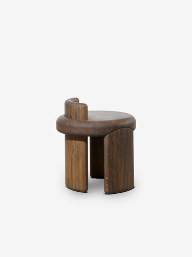 Luca Erba Kafa Stool in Grey Patinated Oak by Collection Particuliere - MONC XIII