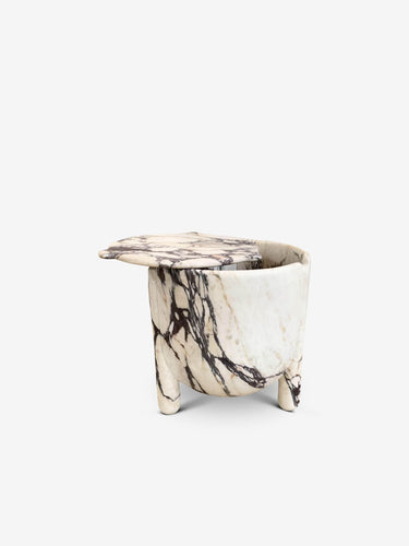 Collection Particuliere Luca Erba Tall HAN Container in Calacatta Viola Marble by Collection Particuliere Home Accessories New Vessels 13.7