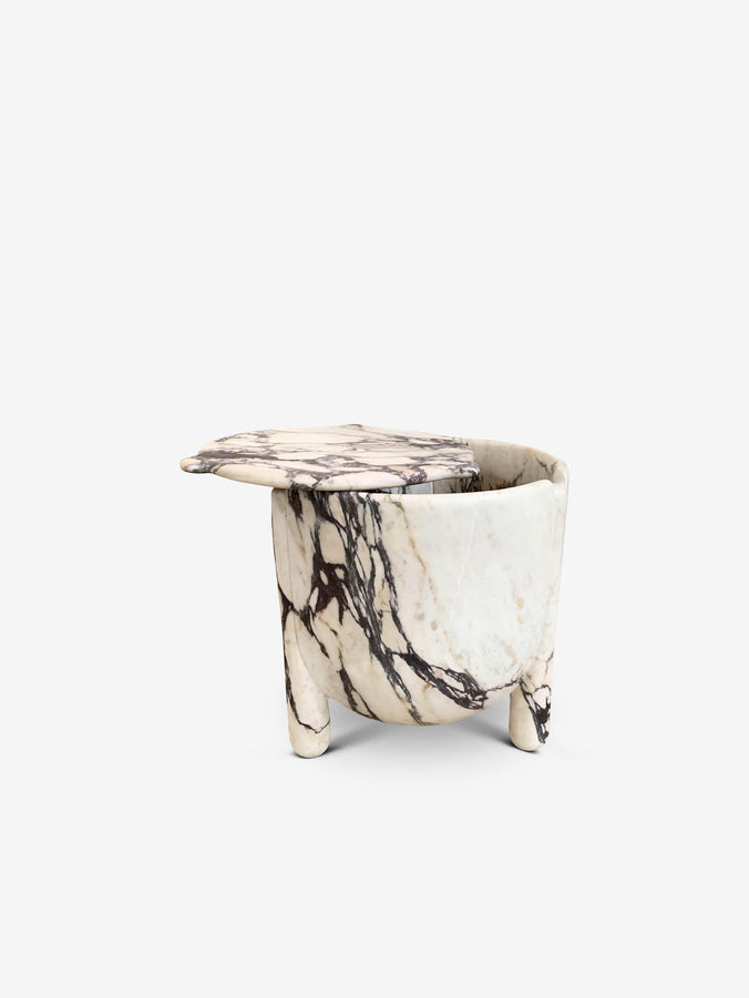 Luca Erba Tall HAN Container in Calacatta Viola Marble by Collection Particuliere
