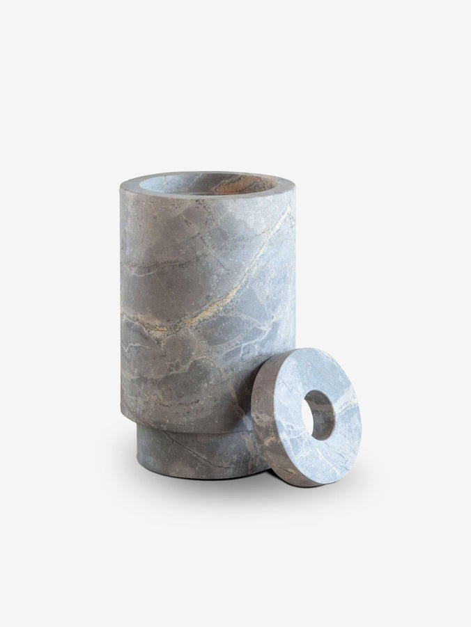 Marble Vase in Grigio Antico Marble