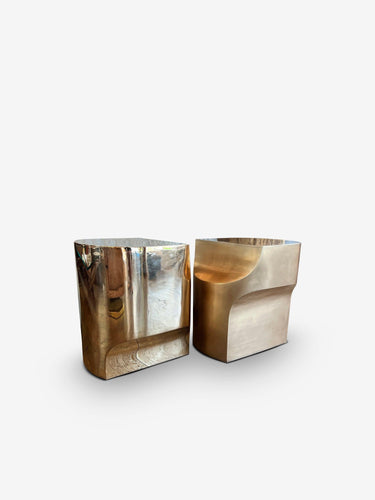OPE Side Table in Polished Bronze by Collection Particuliere - MONC XIII
