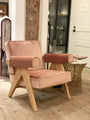 Pierre Jeanneret 053 Capitol Complex Armchair in Oak with Rosa Antica Fabric by Cassina - MONC XIII