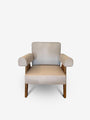 Pierre Jeanneret 1960 Capitol Complex Armchair in Teak with Cenere Fabric by Cassina - MONC XIII