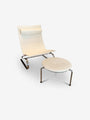 Fritz Hansen PK20 Lounge Chair in White Leather by Poul Kjaerholm for Fritz Hansen Furniture New Seating 31.5” W x 28” D x 35” H x 14.5” SH / White / Metal