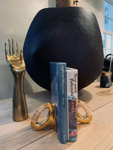 Carl Aubock Polished Brass & Cane Bookends N.4 by Carl Aubock Home Accessories New Misc. 4.7