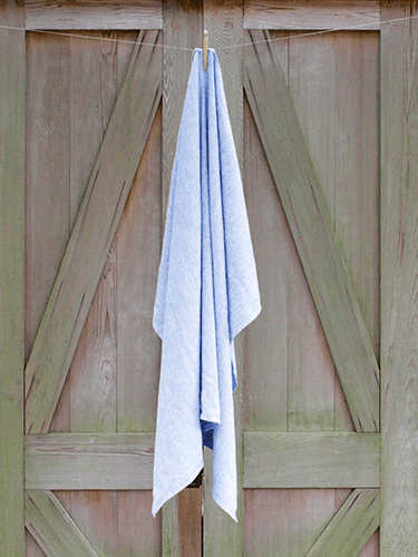 MONC XIII Positano Large Towel by MONC XIII Textiles New Towels and Bath Sheets Blue