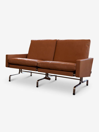 Fritz Hansen Poul Kjaerholm PK31 Two Seater in Rustic Leather by Fritz Hansen Furniture New Seating 54