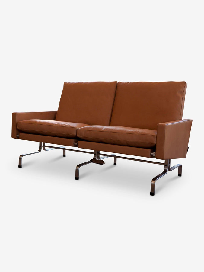 Poul Kjaerholm PK31 Two Seater in Rustic Leather by Fritz Hansen