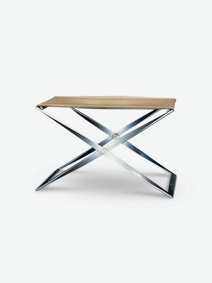 Poul Kjaerholm PK91 Folding Stool in Rustic Leather by Fritz Hansen