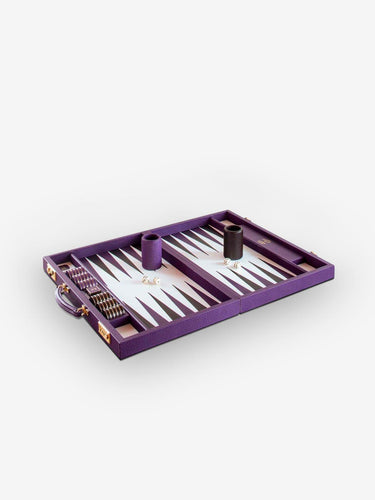 Geoffrey Parker Purple Leather Backgammon Board by Geoffrey Parker Home Accessories New Games Default