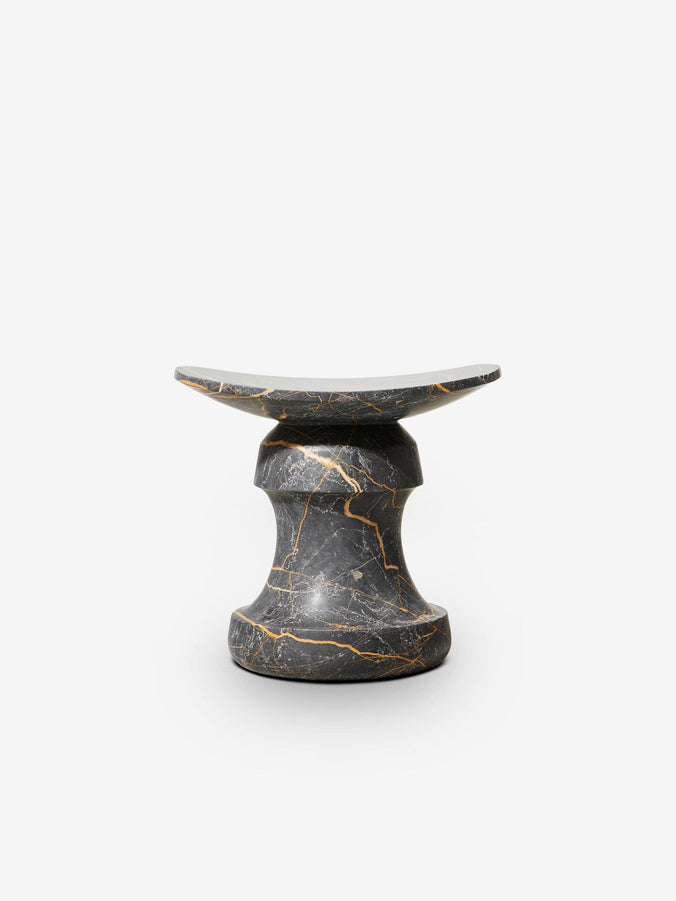 Roi Stool in Grey Saint Laurent Marble