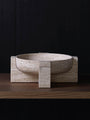 Collection Particuliere Roman Travertine KEY Fruitbowl by Arno Declerq for Collection Particuliere Home Accessories New Vessels 15.7” Dia. x 6” H / white / travertine