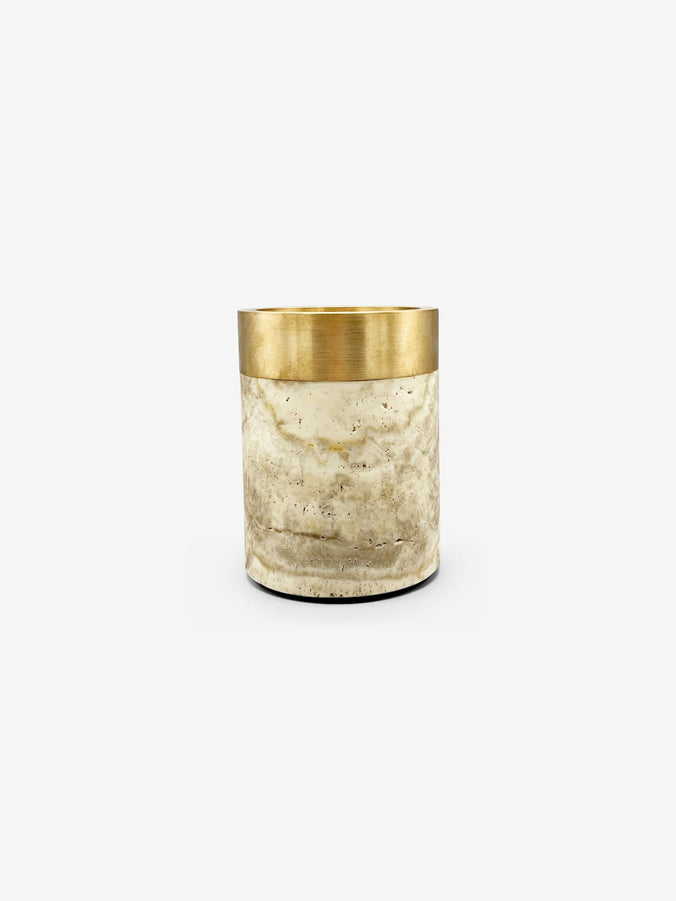 Small Coppa Container in Travertine by Michael Verheyden