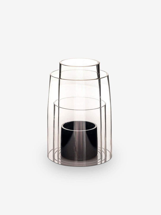 Small Hurricane Lantern with Oxidized Bronze Candle Holder by Deborah Ehrlich