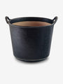 Sol y Luna Small Leather Basket by Sol y Luna Home Accessories New Leather Goods 16.75" D x 12.25" H / Black / Leather