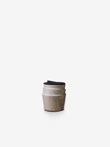 Small STCKD Container in Roman Travertine with Lid by Dan Yeffet for Collection Particuliere - MONC XIII