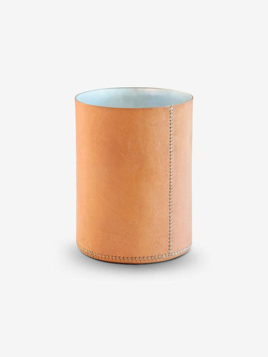 Sol y Luna Small Waste Paper Basket in Natural Leather by Sol y Luna Home Accessories New Leather Goods 9.5