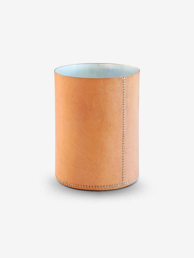 Medium Waste Paper Basket in Leather by Sol y Luna