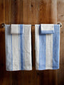 MONC XIII Venezia Blue Hand Towel by MONC XIII Textiles New Towels and Bath Sheets Towel / Blue and Grey / Linen