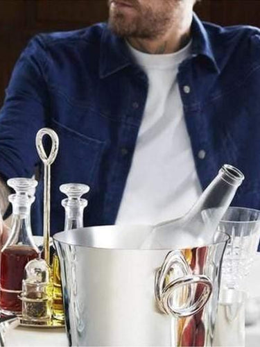 Christofle Vertigo Ice Bucket in Silver Plate by Christofle Kitchen Accessories New Silver Ice Bucket / Silver / Steel
