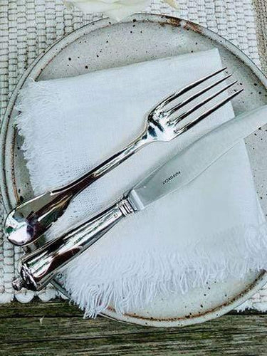 Puiforcat Vieux Paris Dinner Fork in Silver Plate by Puiforcat Tabletop New Cutlery Fork / Silver / Steel