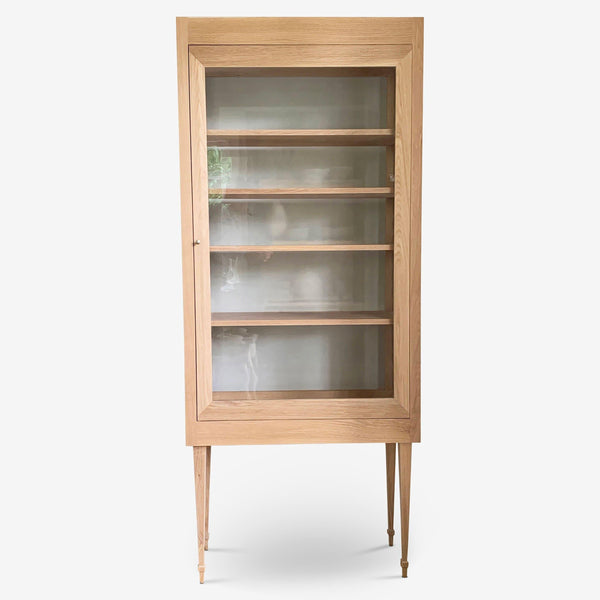 Vitrine in White Oak with 4 sides of glass by Deborah Ehrlich