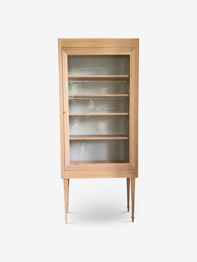 Vitrine in White Oak with 4 sides of glass by Deborah Ehrlich