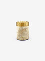 Michael Verheyden X-Small Coppa Container with Bronze Rim and Travertine by Michael Verheyden Home Accessories New Vessels 3.5” D x 4.5” H / Bronze Rim and Travertine / Marble